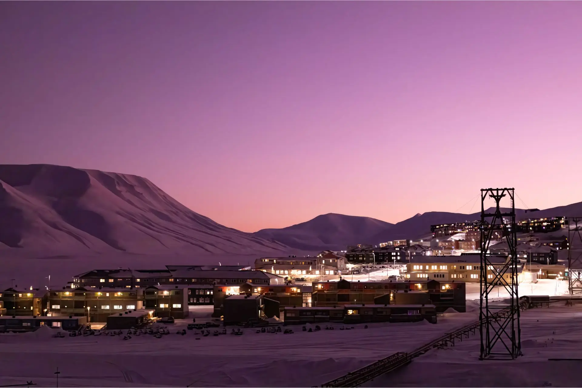 Longyearbyen at sunset