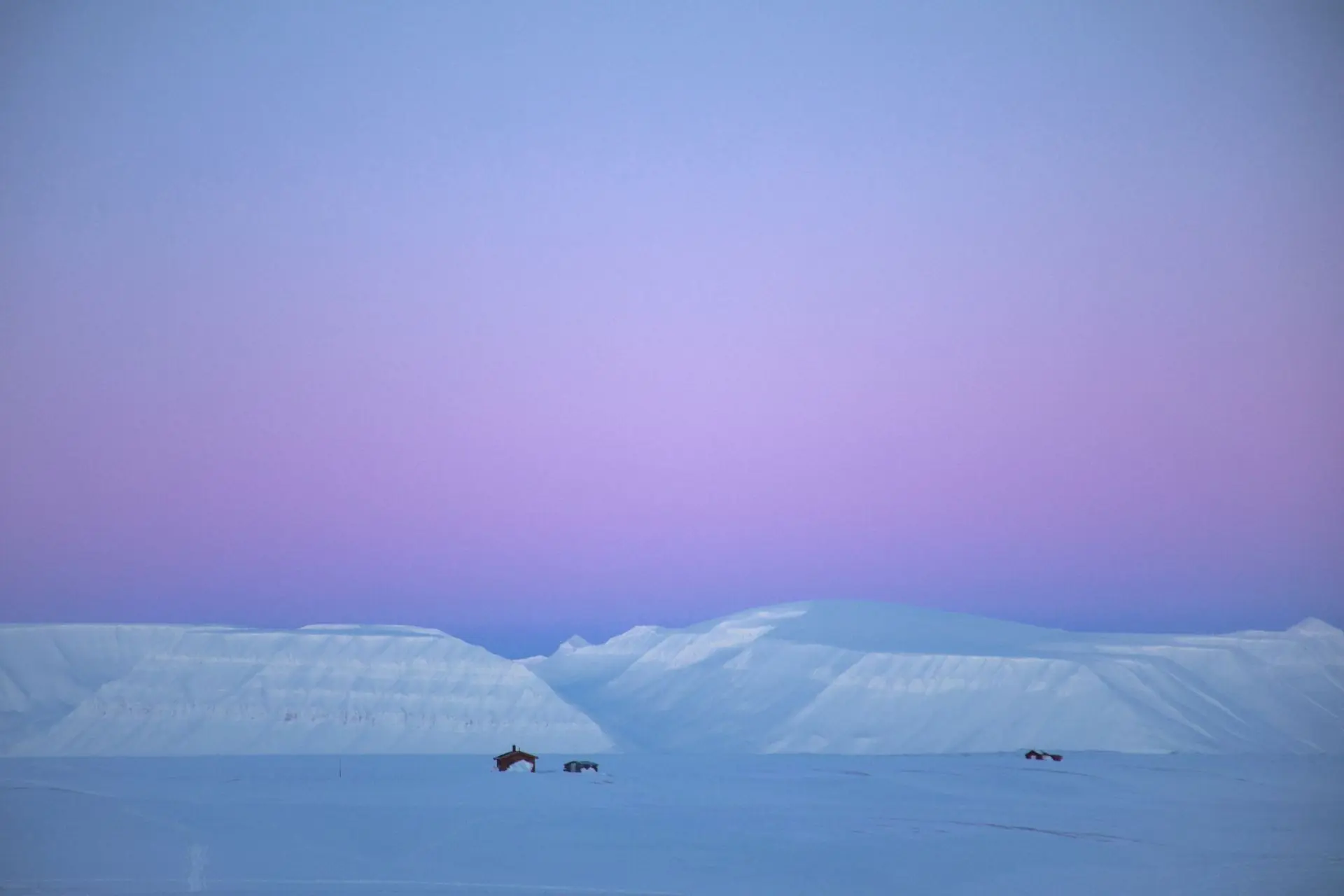 Lilac sunset over a quiet Nordic landscape